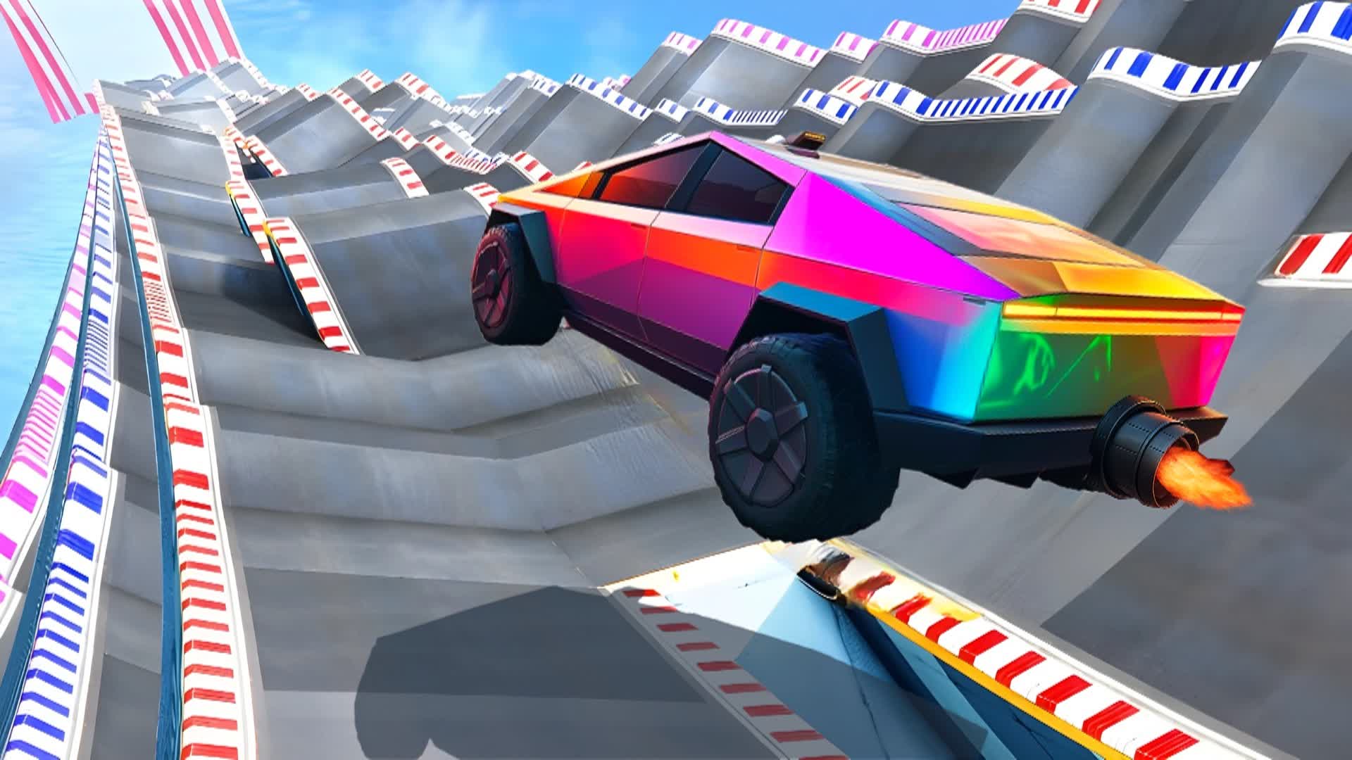 RAINBOW MEGA RAMP RACE