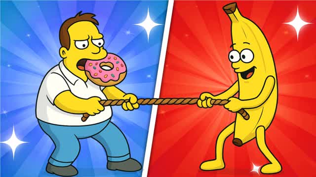 EDIT SIMPSONS 🍩 RED VS BLUE 🔴🔵
