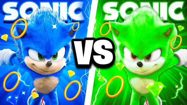 GREEN SONIC VS BLUE SONIC🔴RED VS BLUE🔵