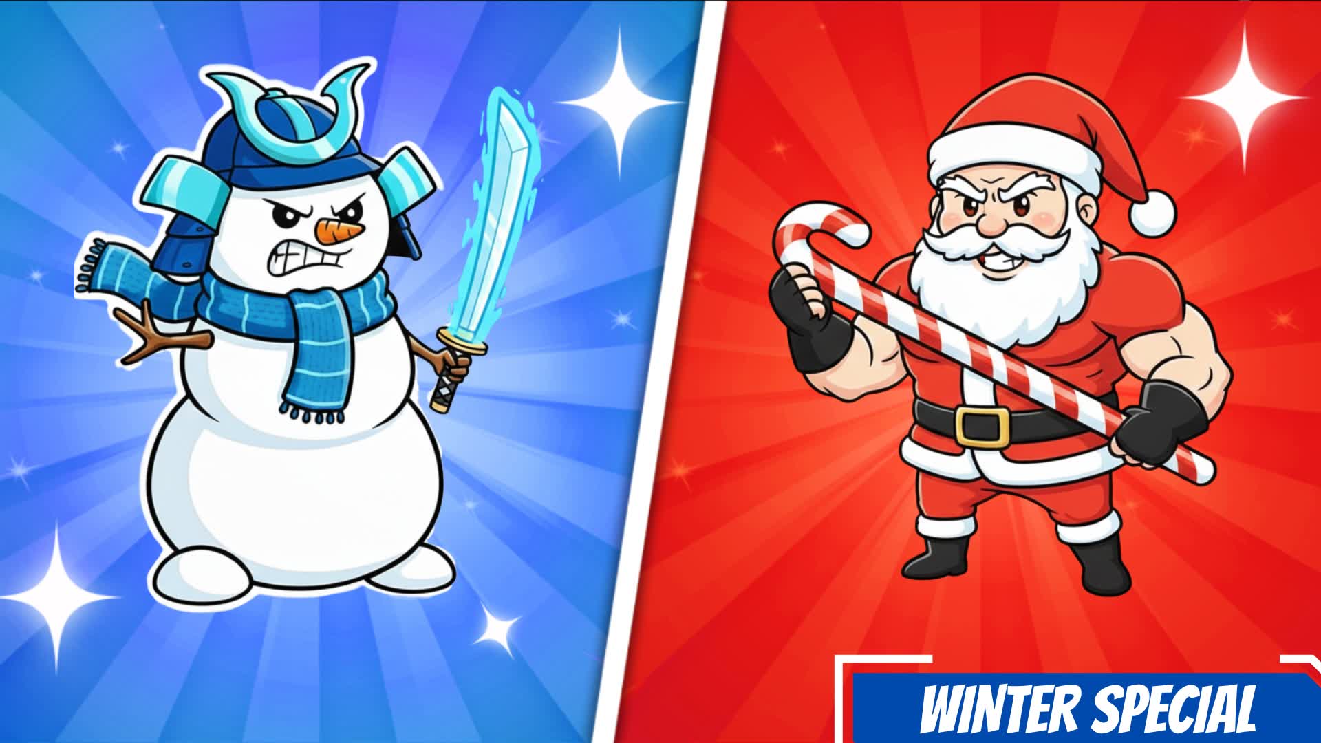 サンタ対雪だるま