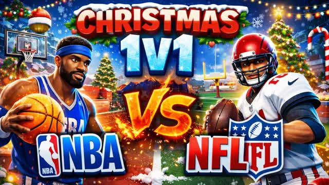NBA🏀VS NFL🏈1v1 Christmas box fight🎅🎄