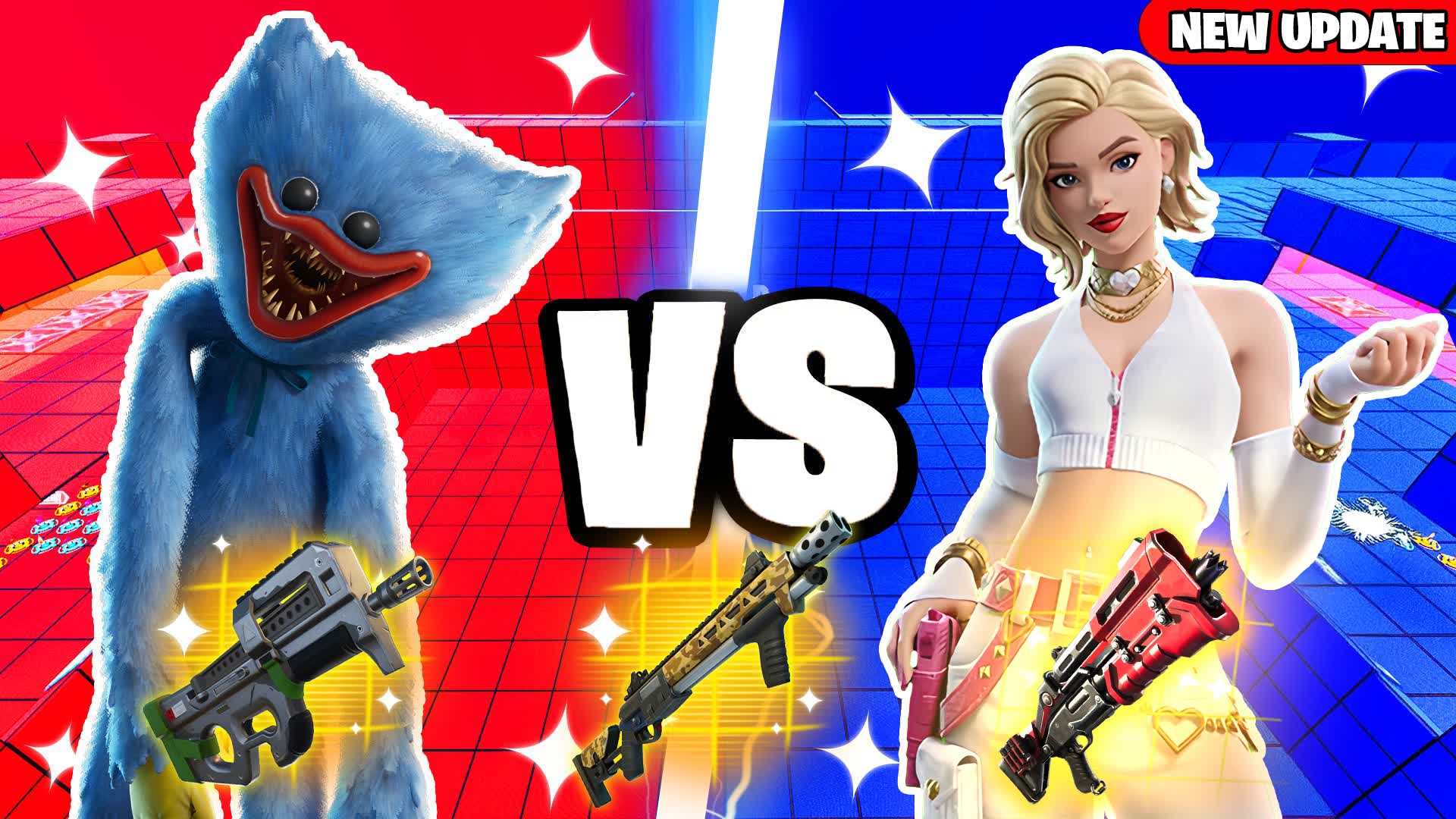 SUPER CAT VS HUGGY RED VS BLUE🔵🔴