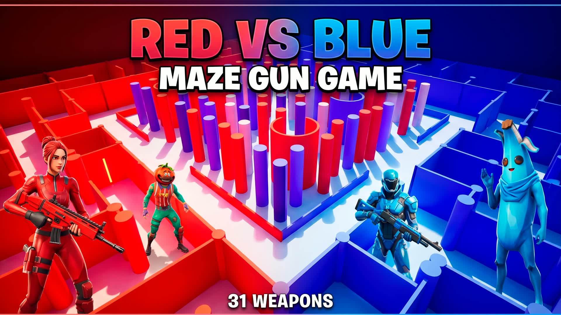 Red vs Blue Maze Gun Game