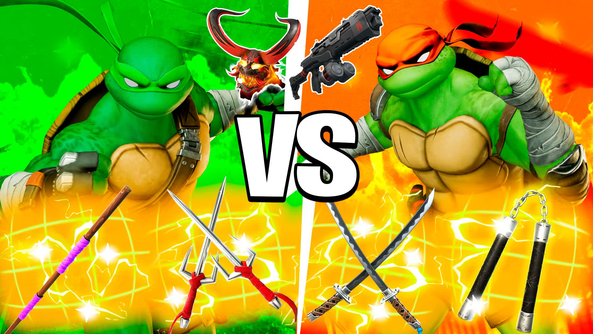 TMNT GREEN VS ORANGE