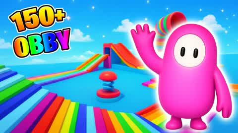 RAINBOW OBBY PARKOUR FALL GUYS 150🌈
