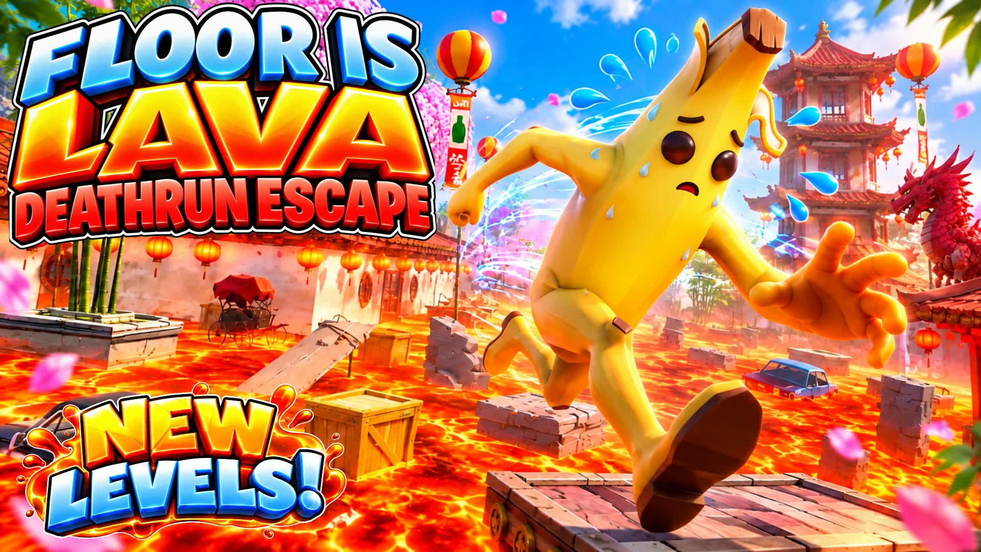 🔥 FLOOR IS LAVA DEATHRUN ESCAPE 🔥 - Fortnite island 1810-2931-0167 by Fence Creative