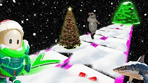 ⛄SNOW FALL GUYS 100+OBBY🌈