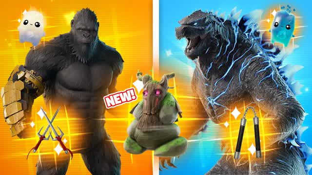 TMNT GODZILLA VS KONG đŽđ” RED VS BLUE