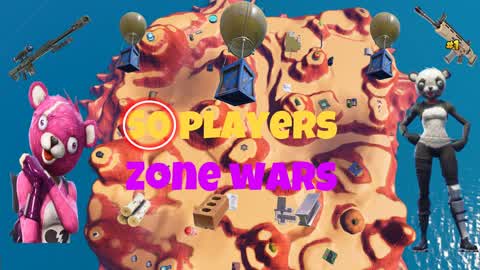 50 Player Zone Wars Map!! (All GUNS)