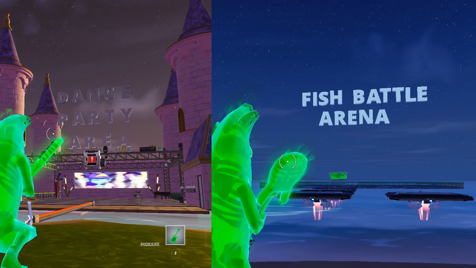 fish battle on party island