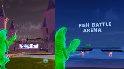 fish battle on party island