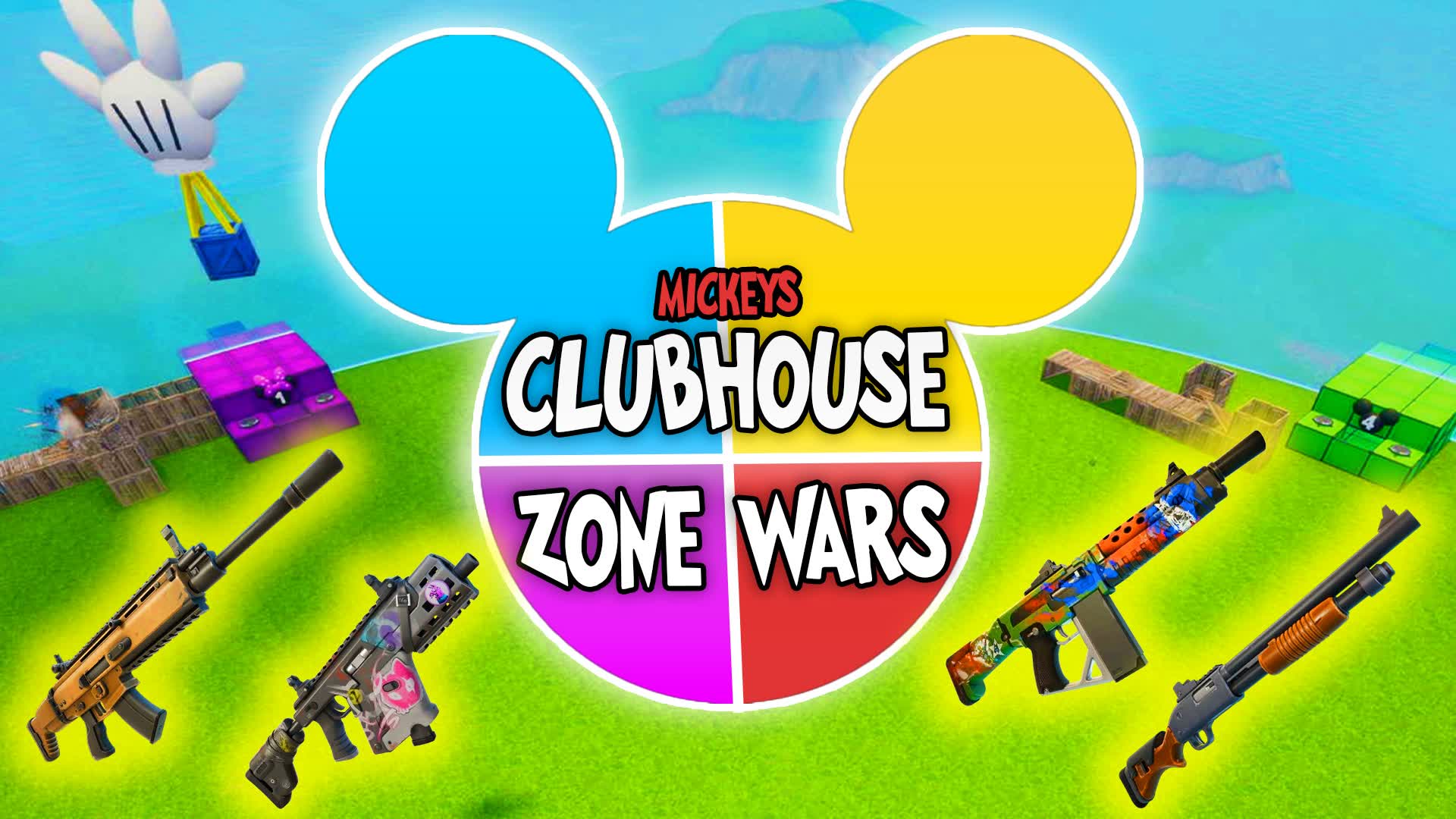 💥 MICKEYS CLUBHOUSE ZONE WARS 🌀 188887727390 by tjpex Fortnite Creative Map Code Fortnite.GG