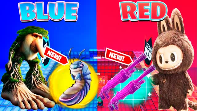 REDđŽVS BLUEđ”!SAHUR VS LABUBU!NEW GUNS