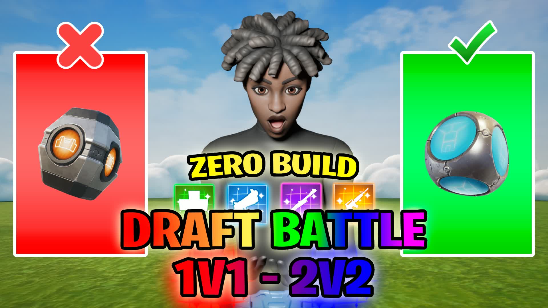 ドラフトバトル 1v1 - 2v2 (ゼロビルド)