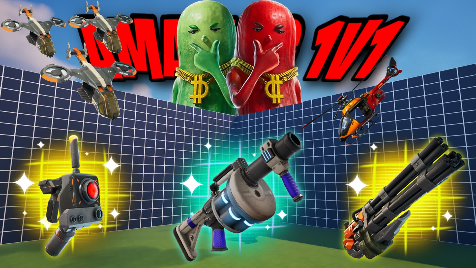 💀Crazy's Amazing 1v1 WITH ALL GUNS FFA