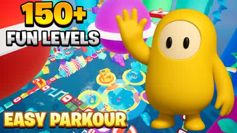 🌈Obby Fall Guys Parkour Rainbow 150+🌈