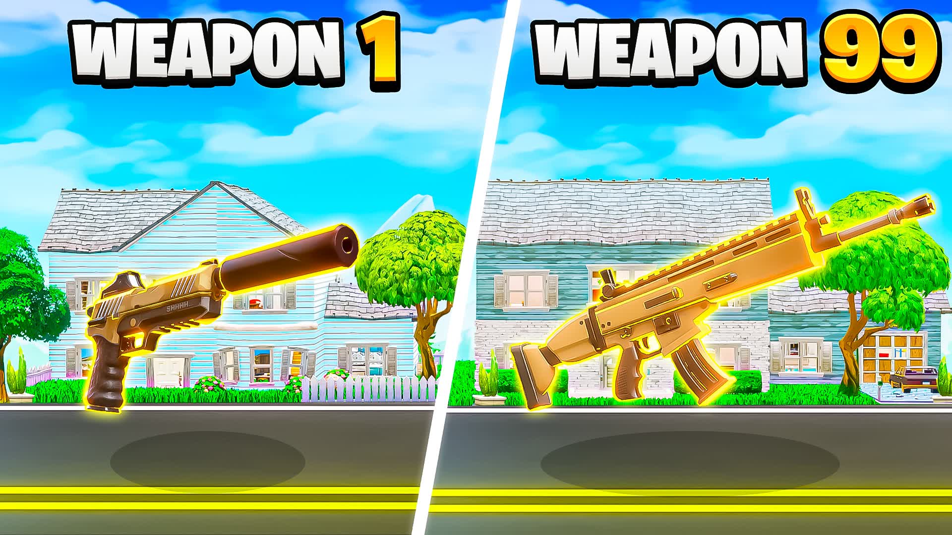 HOUSES NIGHT GOLD INFINITE 🌀 GUN GAME👻