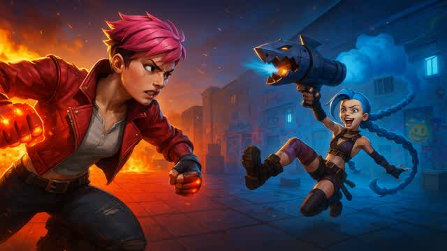 Capture 1 – Red VS Blue - Arcane Vi VS Jinx LoL