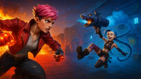 Red VS Blue - Arcane Vi VS Jinx LoL