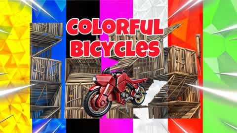 RIDING A COLORFUL BIKES