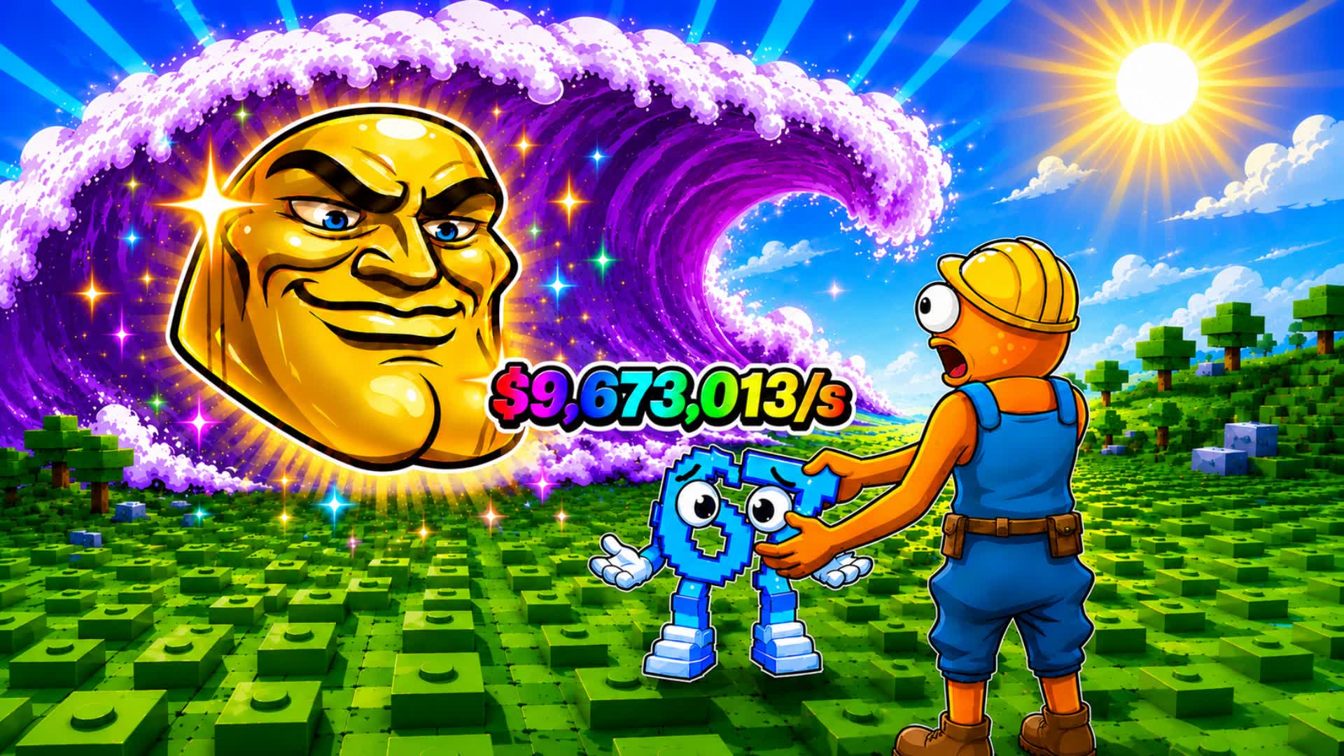 🌊SURVIVE  A HUGE TSUNAMI FOR BRAINROT🧠