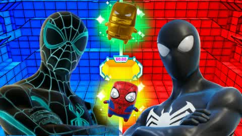 MEGA  RED SPIDEY AND BLUE BATMAN🔴🔵