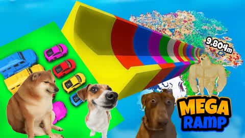 🐶 Dog MEME Mega Ramp 🐶