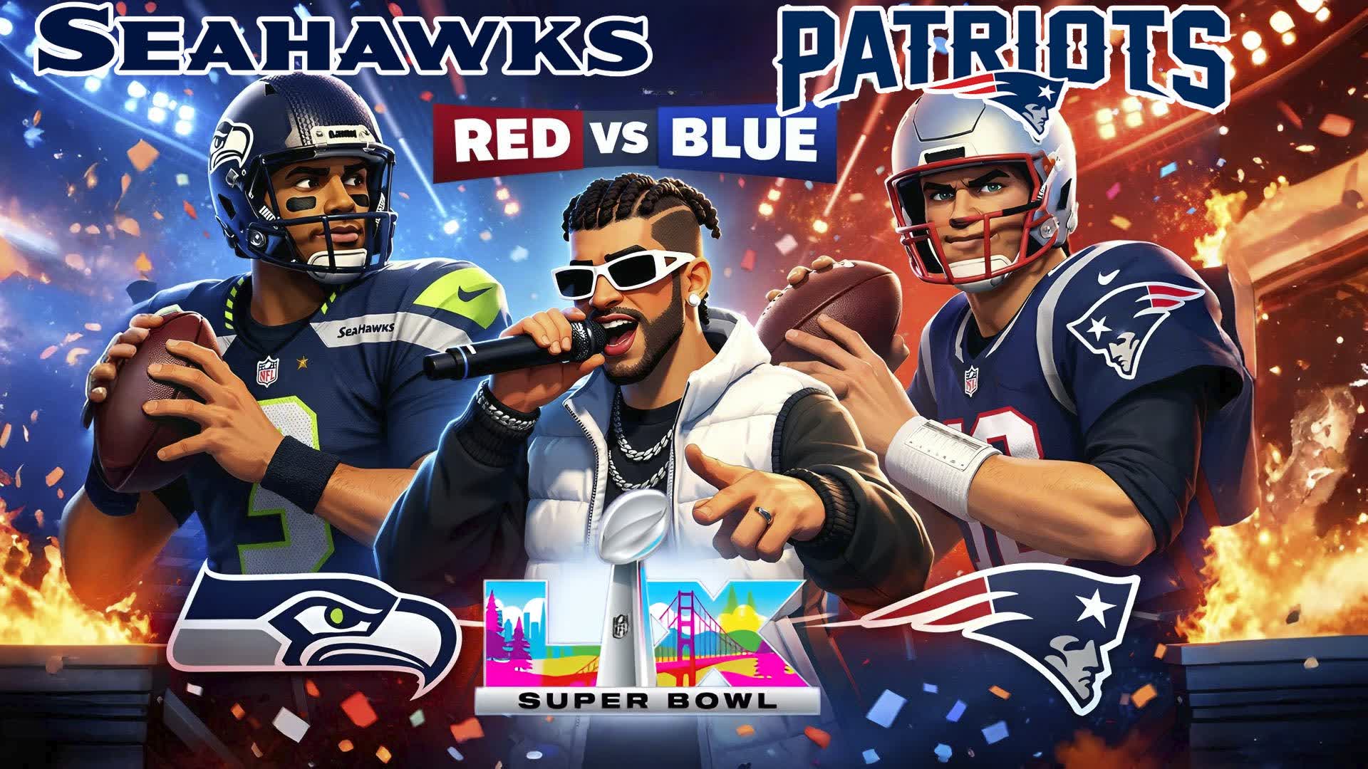 スーパーボウル LX 2026 レッド vs ブルー バッドバニー