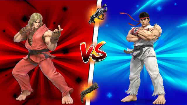 KEN VS RYU - CRAZY RED VS BLUE 🔴🔵