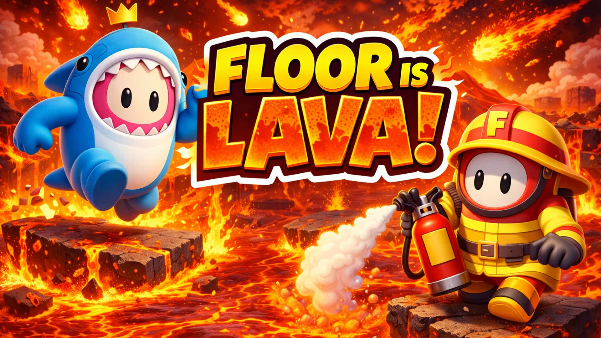 FLOOR IS LAVA - ESCAPE LAVA 🔥 FALL GUYS