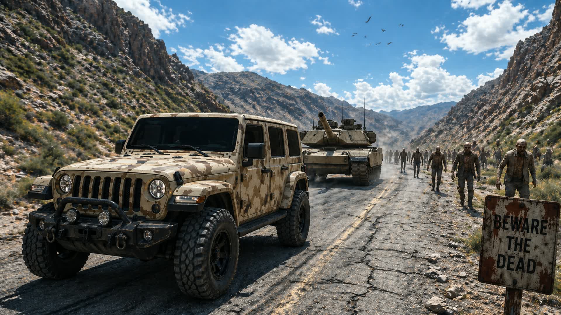 Military Drive 🚗 FFA ⭐️ Zombies 🧟 TMNT