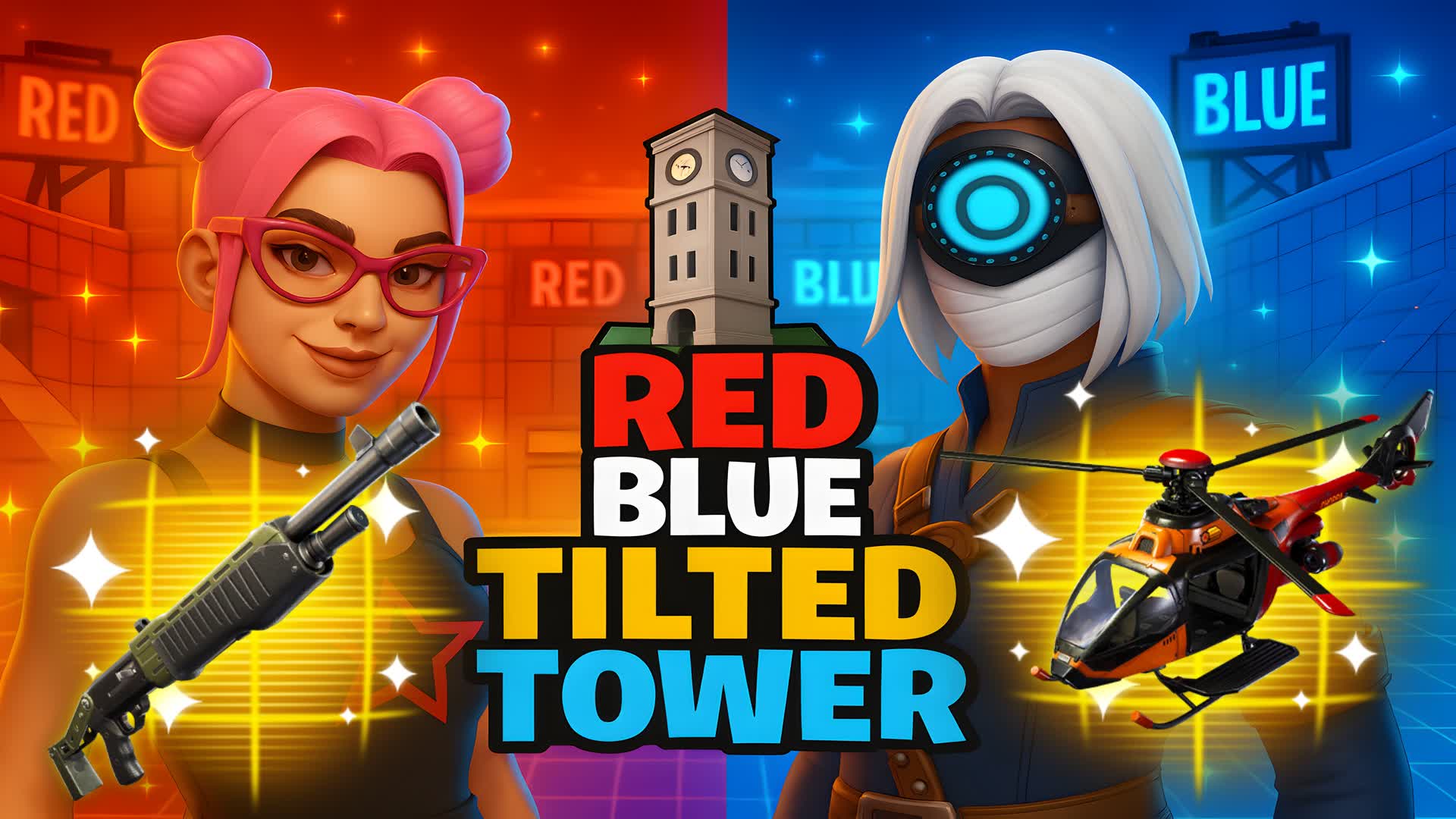 Red vs Blue – Tilted Tower Showdown