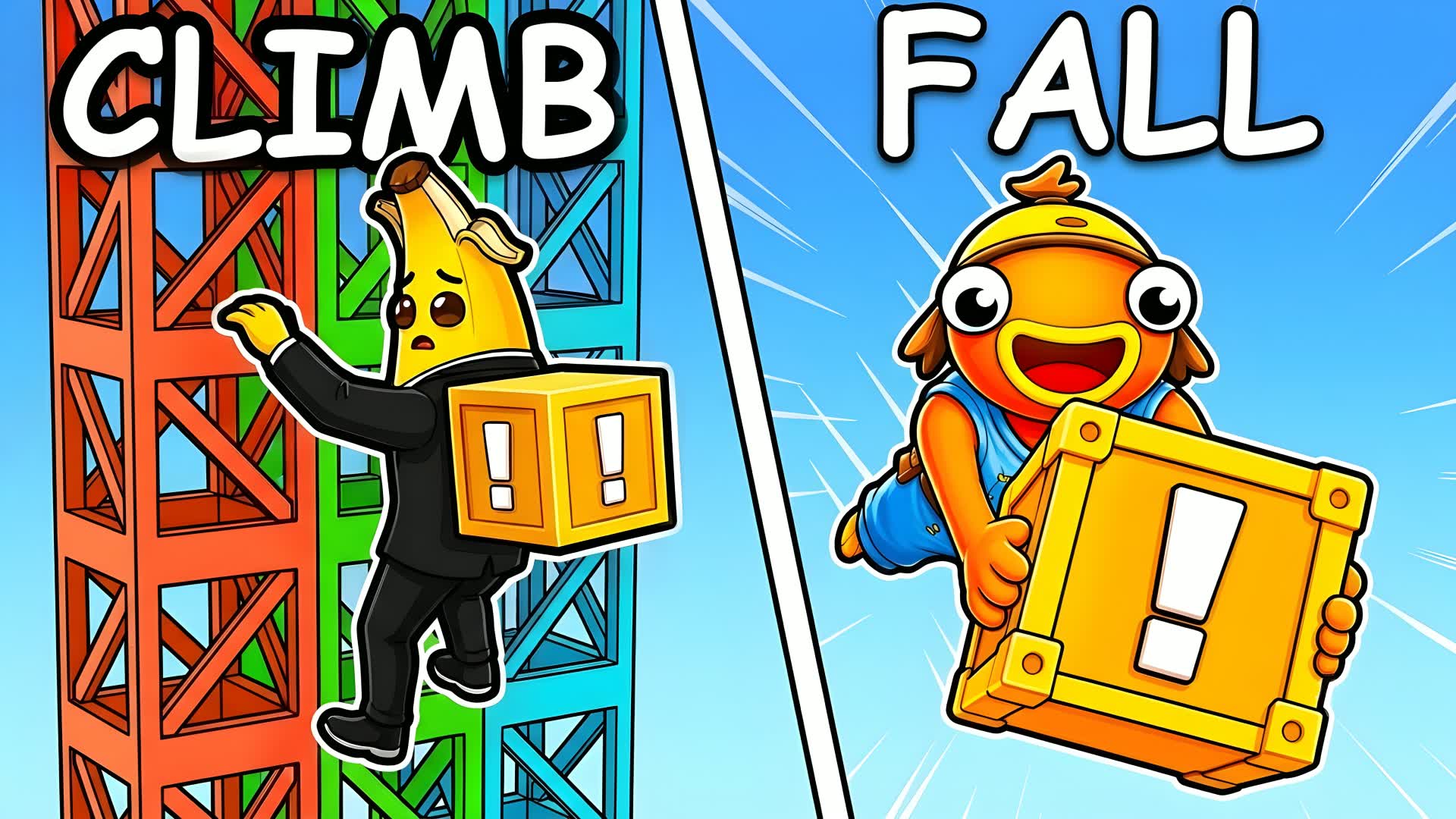 CLIMB AND DROP A LUCKY BLOCK