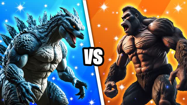 GodZilla vs KingKong Red vs Bluee🔴🔵