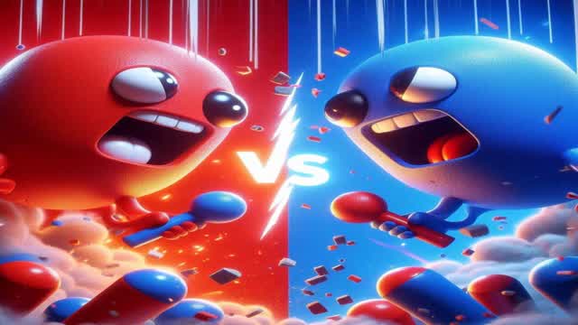 🟥Fall Guys  Red VS Blue🟦