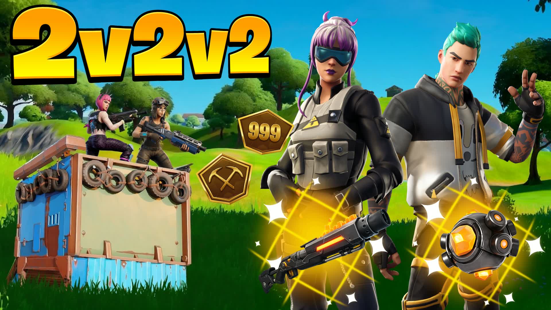 ラッシュ 2v2v2 ゼロビルド 🎯