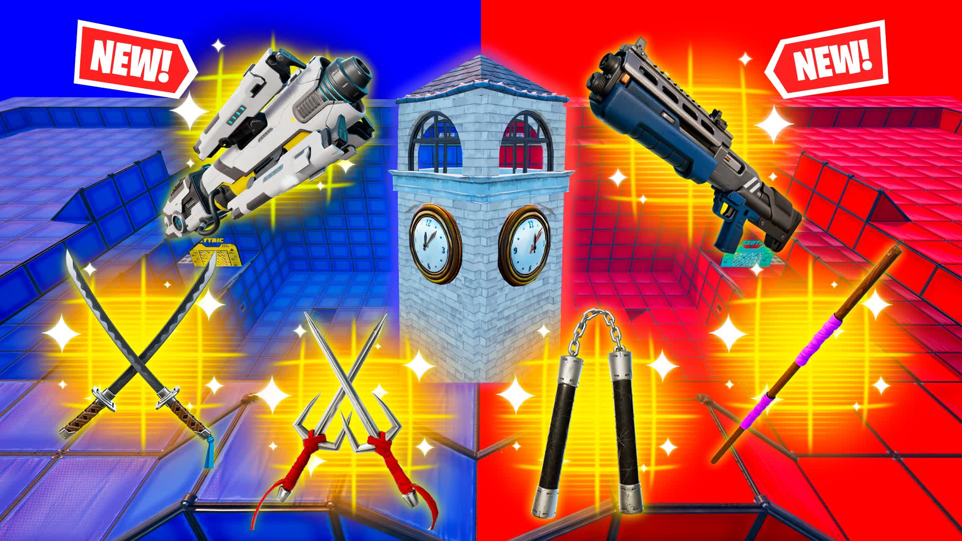 TILTED TOWERS RED VS BLUE 🔴🔵