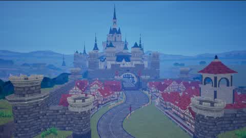 Medieval hand painted town
