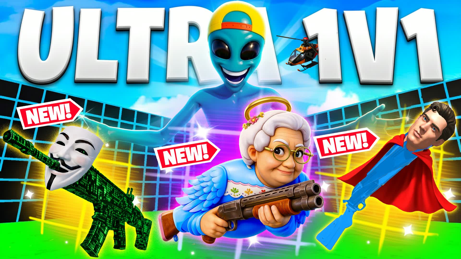 ULTRA 1V1 ALL GUNS & RED CARS FREEBUILD