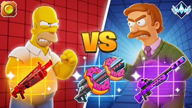 CRAZY HOMER VS NED RED VS BLUE 🔵🔴