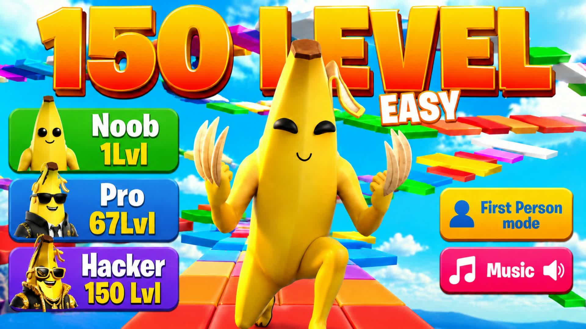 🏃🍌150 Easy Lvl Banana Parkour🍌🏃