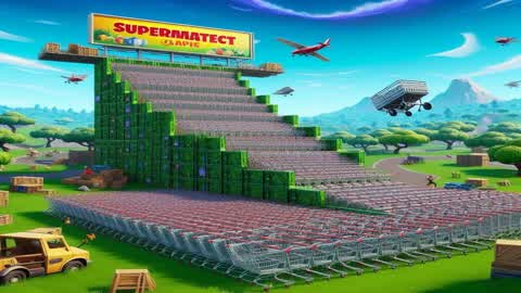 MEGA RAMP SUPERMARKET CARS + RED VS BLUE