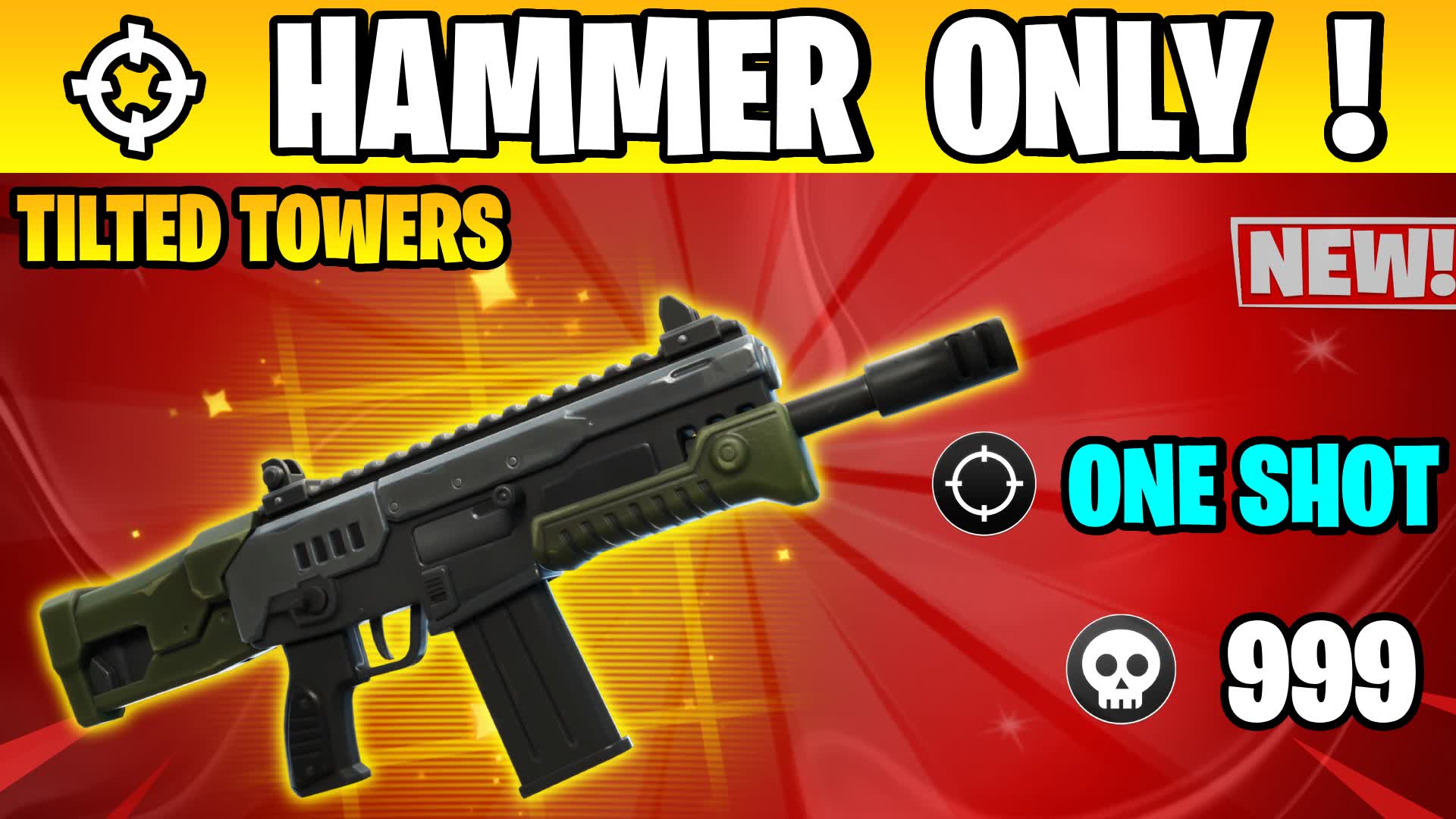 HAMMER ONLY🔫ONE SHOT🎯TILTED TOWERS🌆