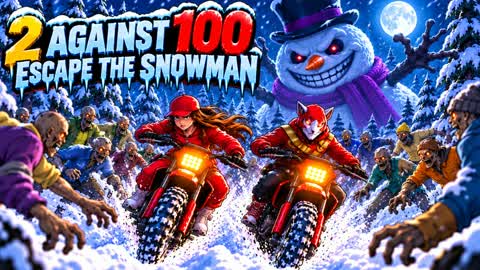 2 AGAINST 100 ❄️ ESCAPE THE SNOWMAN