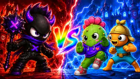 SHADOW BOSS vs CACTUS & FISH 🔴🔵