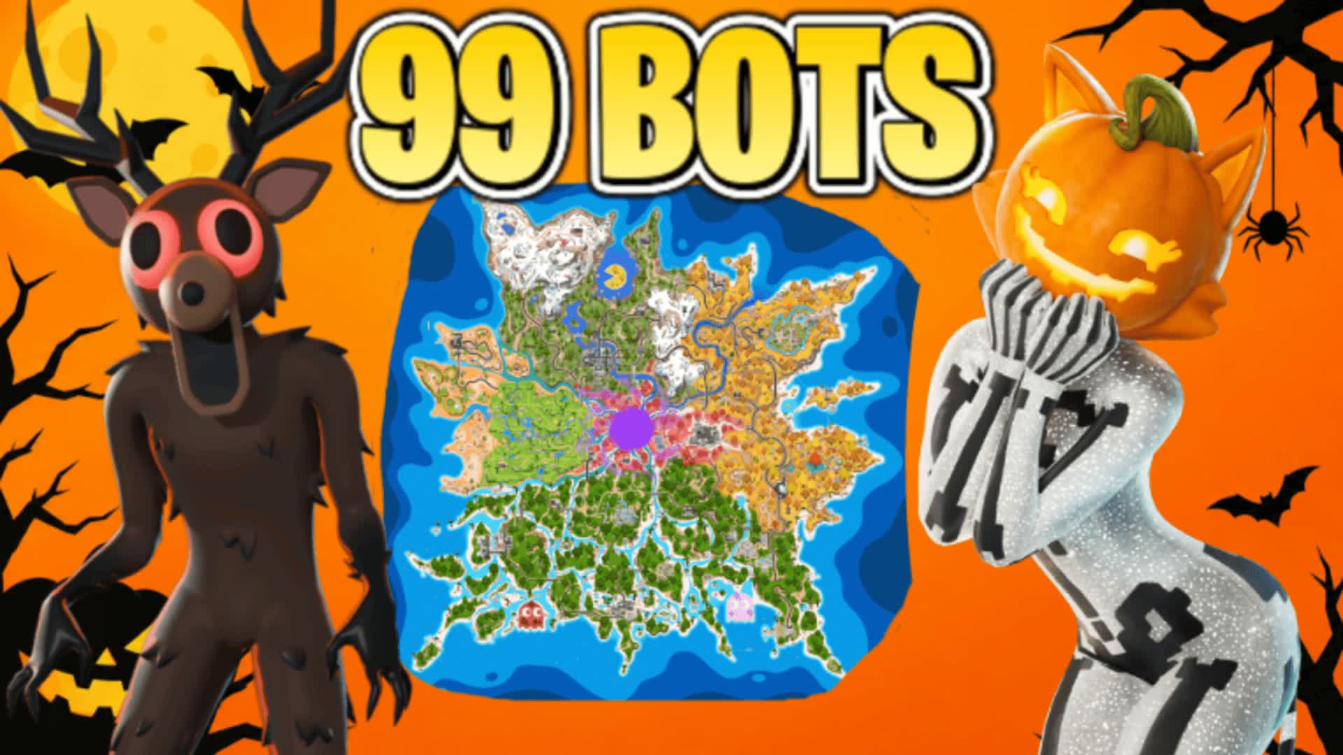 99 BOTS [HORROR]🎃, Fortnite island 0455-7502-2802 by skibidicreates