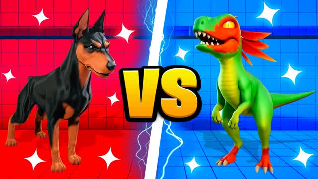 DOG VS DINOSAUR - RED VS BLUE 4🔴🔵