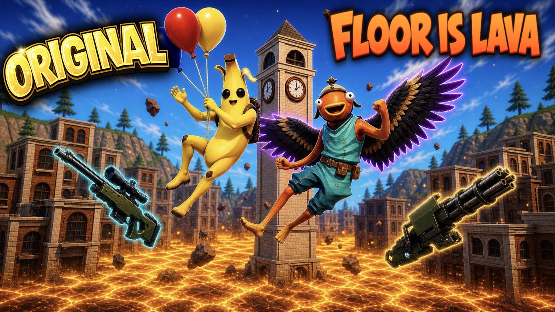 FLOOR IS LAVA 🌋 ORIGINAL Tilted Towers