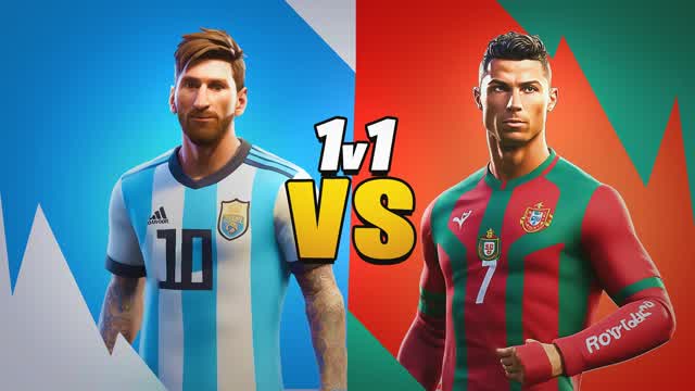1V1⚽MESSI VS RONALDO⚽NEW WEAPONS