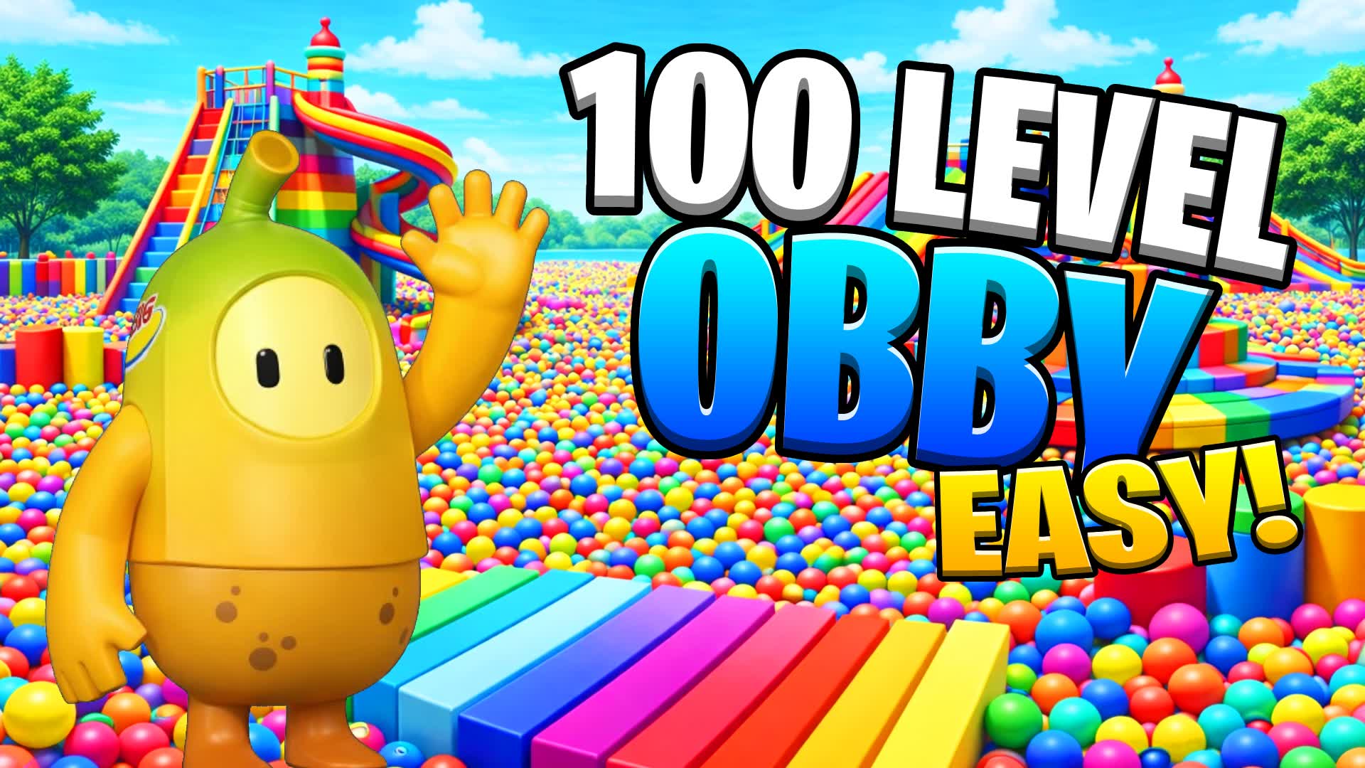 🌈100 LEVEL OBBY PARKOUR🌈FALL GUYS